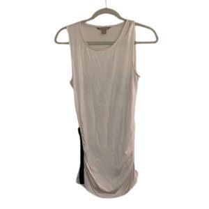 Banana Republic White Tank with Black Zipper and Clenched Side. Size Small.